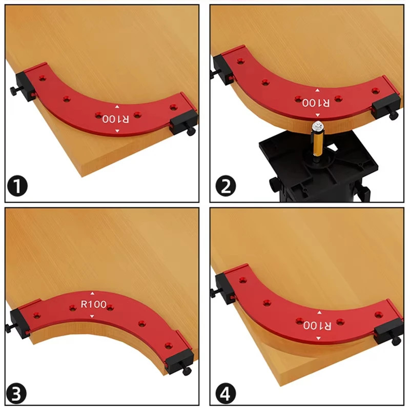 5Pcs Woodworking Radius Corner Jigs Round Durable Templates Routing Guide Tool