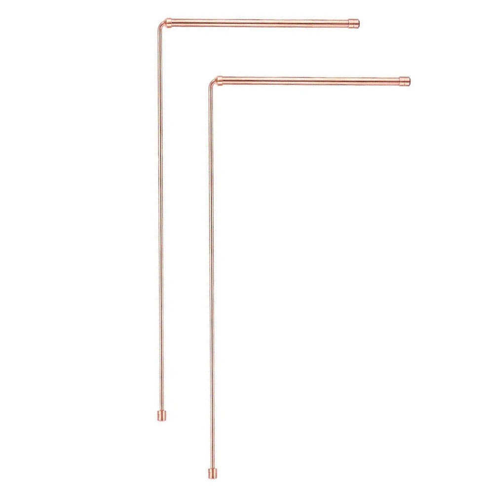 Set of Two Copper Metal Detector Rods for Water and Treasure Discovery
