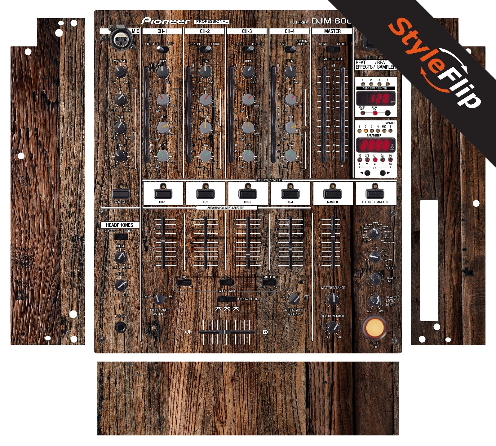 Pioneer DJM-600 Skin | Wood #3 | Protective Decal | StyleFlip Skins