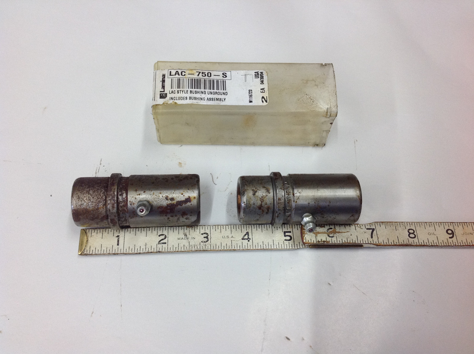 (2) Lamina LAC-750-S Style Bushing Unground Round Die Part. NOS- LITE RUST