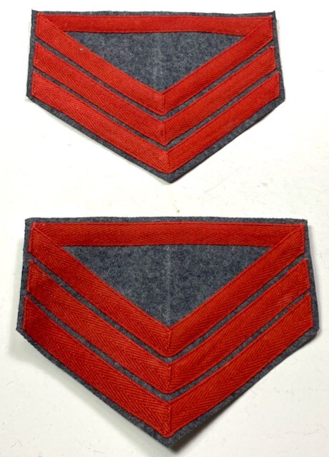 CIVIL WAR CSA CONFEDERATE COMPANY QUARTERMASTR SARGEANT RANK CHEVRONS-ARTILLERY