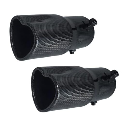 Car Exhaust Tip 2.5 inch Inlet, Universal Heart Shaped Exhaust Carbon Fiber