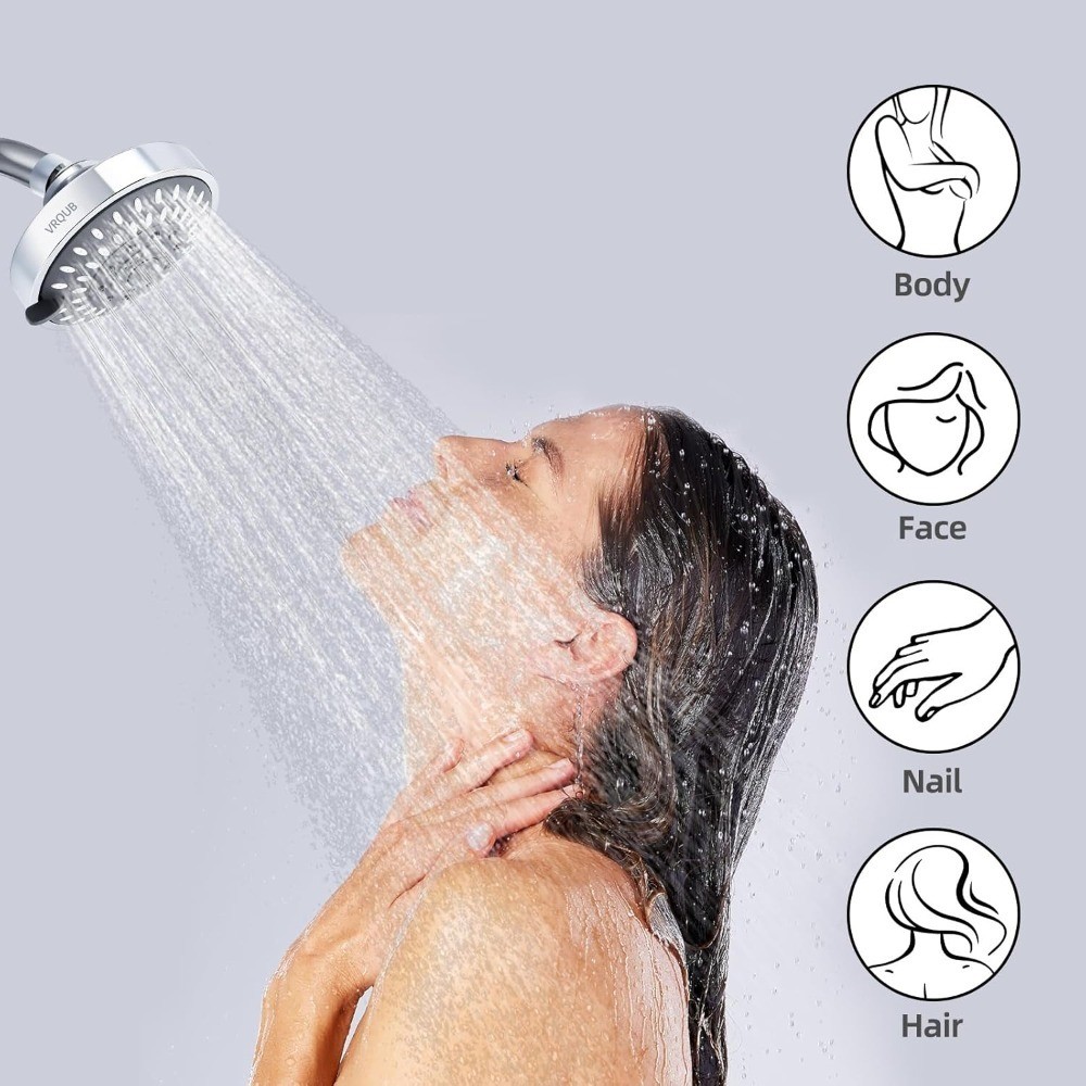 High Pressure Fixed Shower Head 5 Spray Mode High Flow Rainfall Showerhead 4