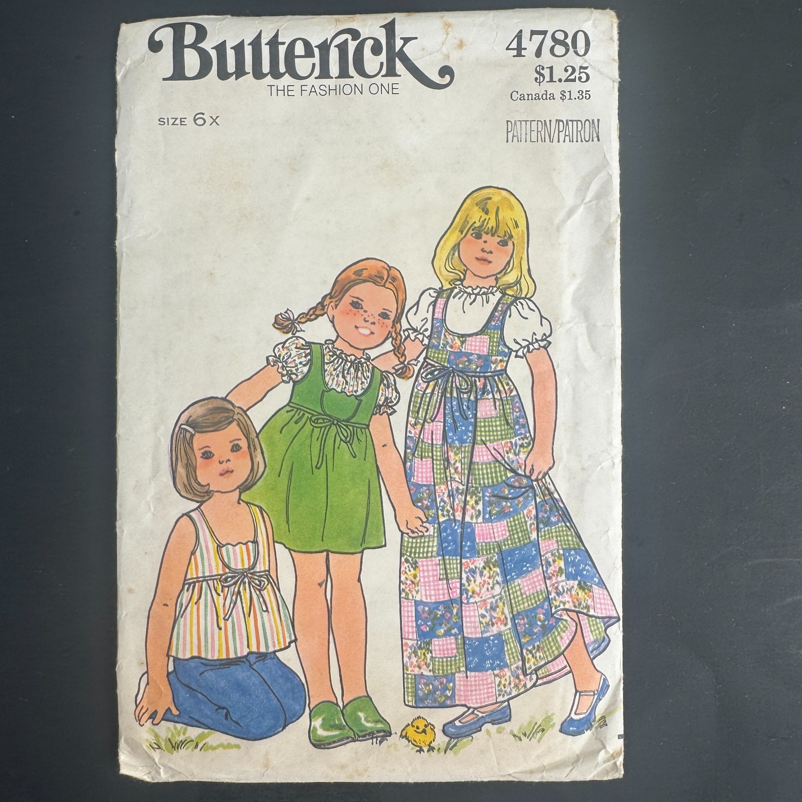 4780 Butterick Vtg 1970s Girl DRESS TOP BLOUSE Size 6X Chest 25-1/2