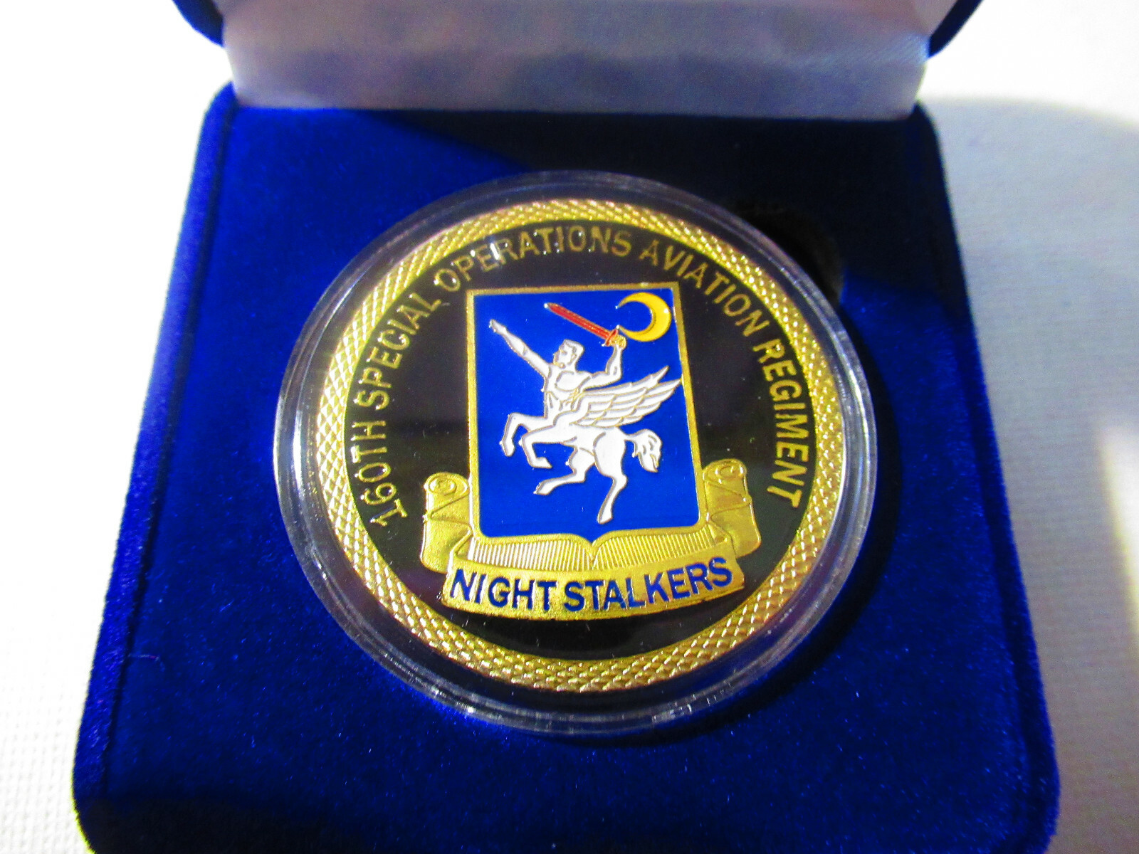 US ARMY 160th SPECIAL OPS AVIATION REG. "NIGHT STALKERS" Challenge Coin w/ Box