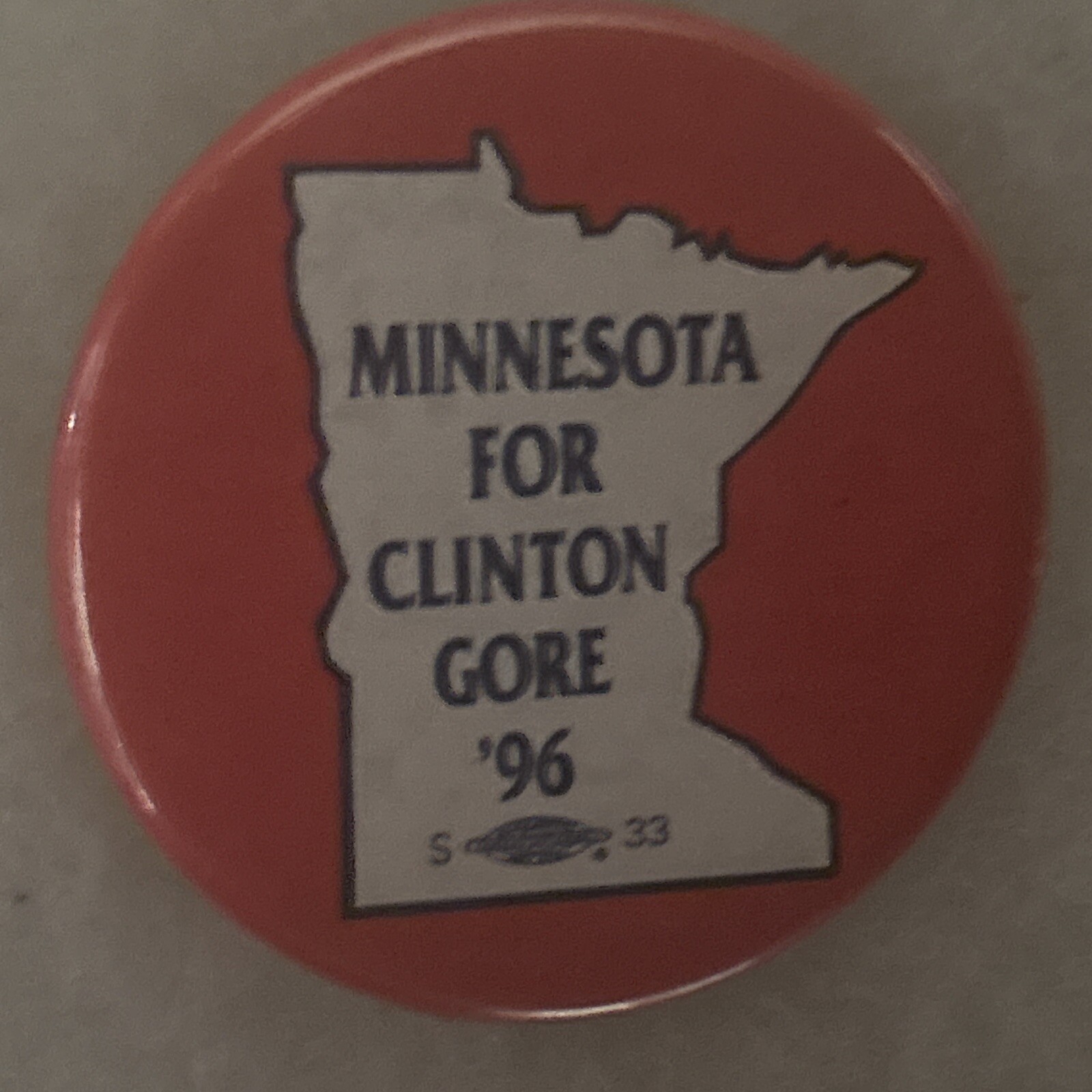 Minnesota For Clinton Gore ‘96  2 1/4” pinback button