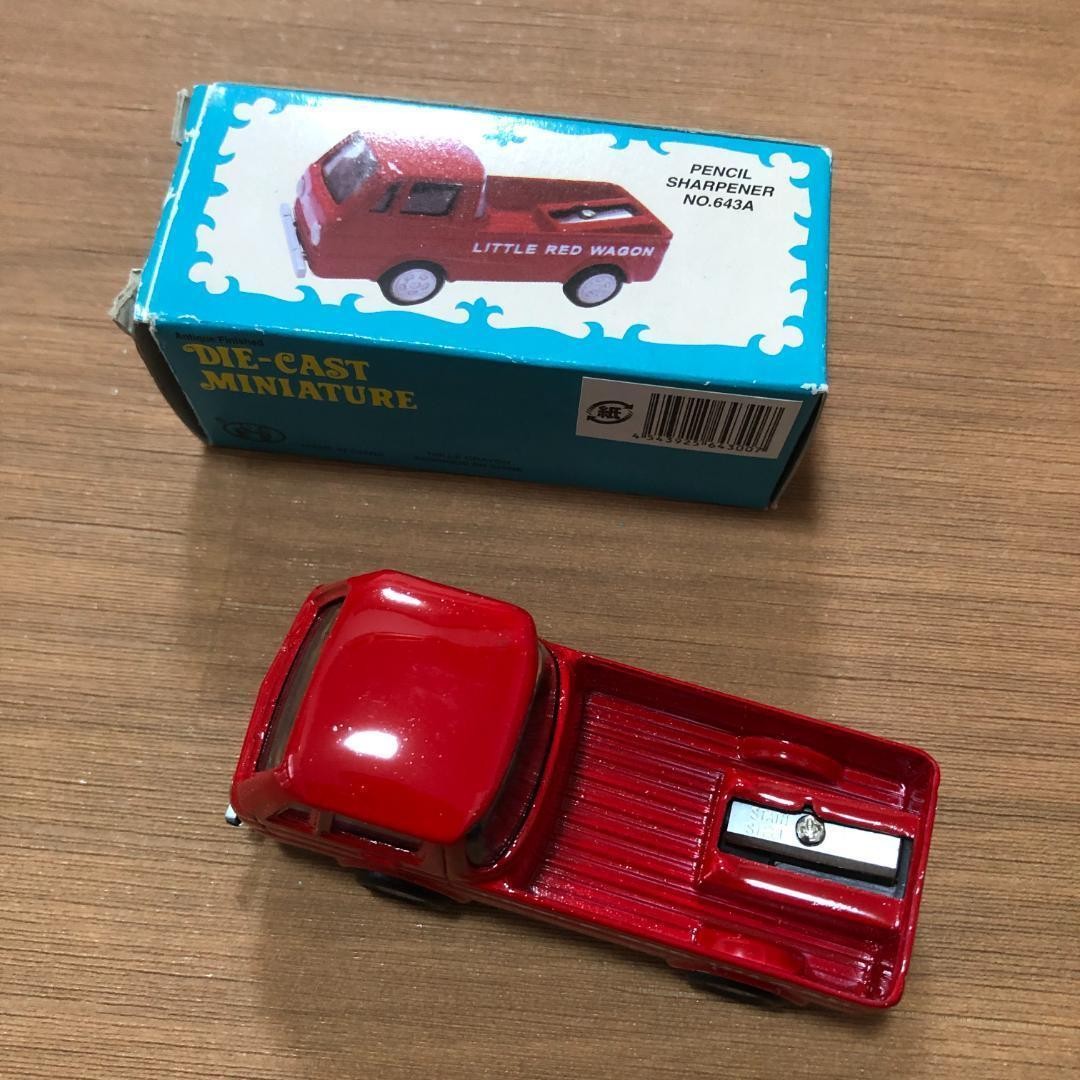 Antique Red Wagon Pencil Sharpener Miniature Retro Collectible Used