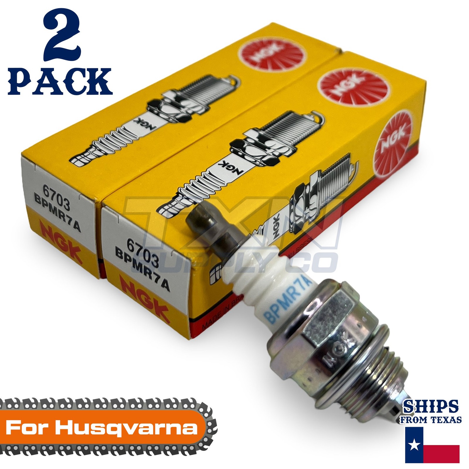 2 Pack NGK Spark Plug - For 77 Husqvarna Chainsaw