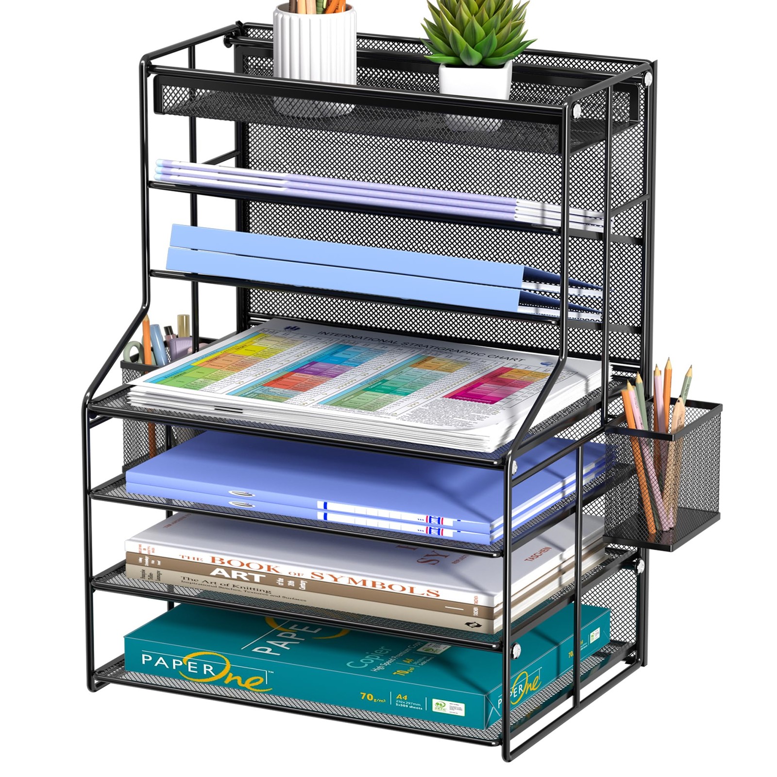 7 Tier Desk File Organizer – Vertical File Organizer for Desk with Removable ...