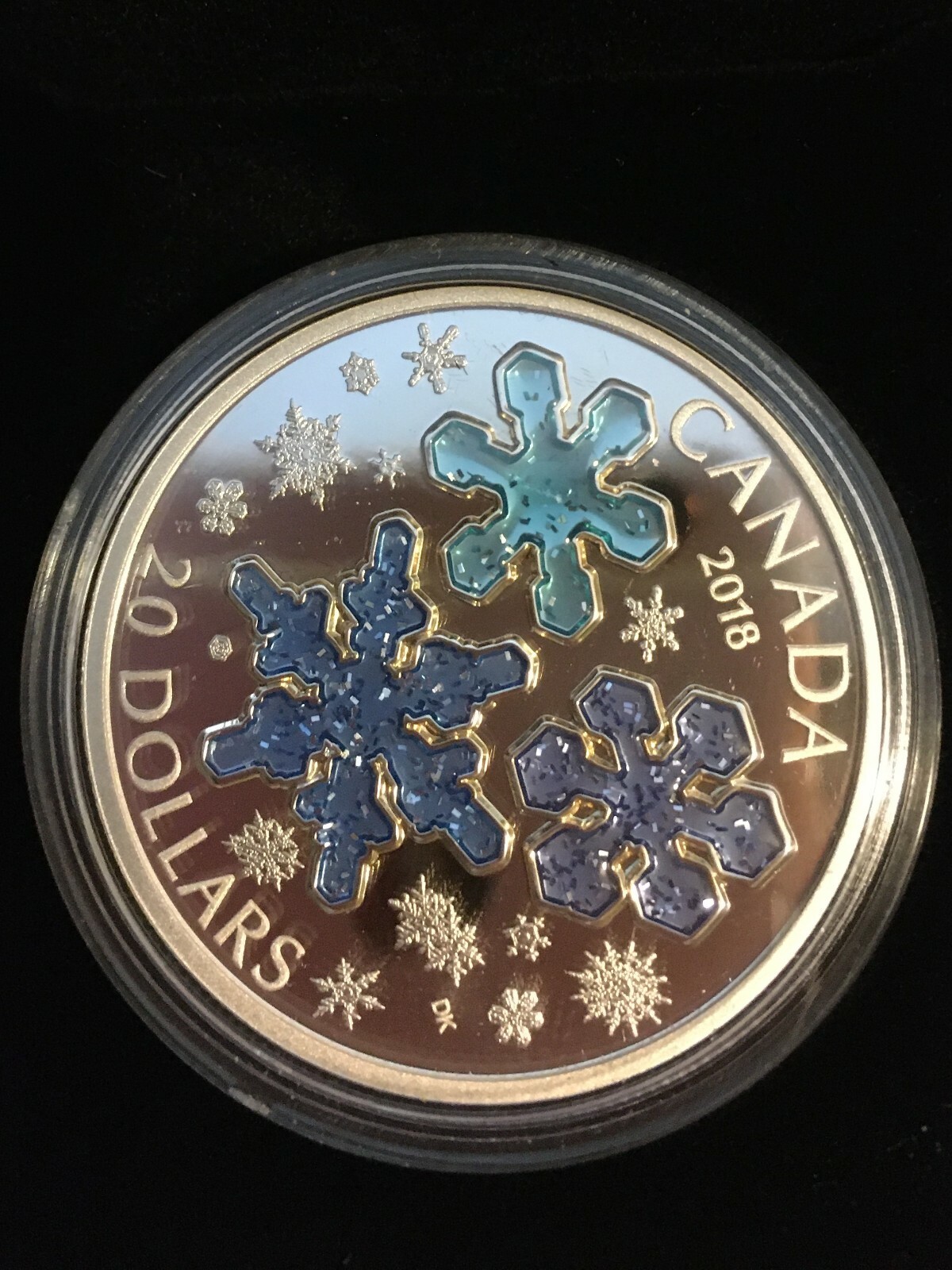 2018 $20 fine silver coin ice crystals