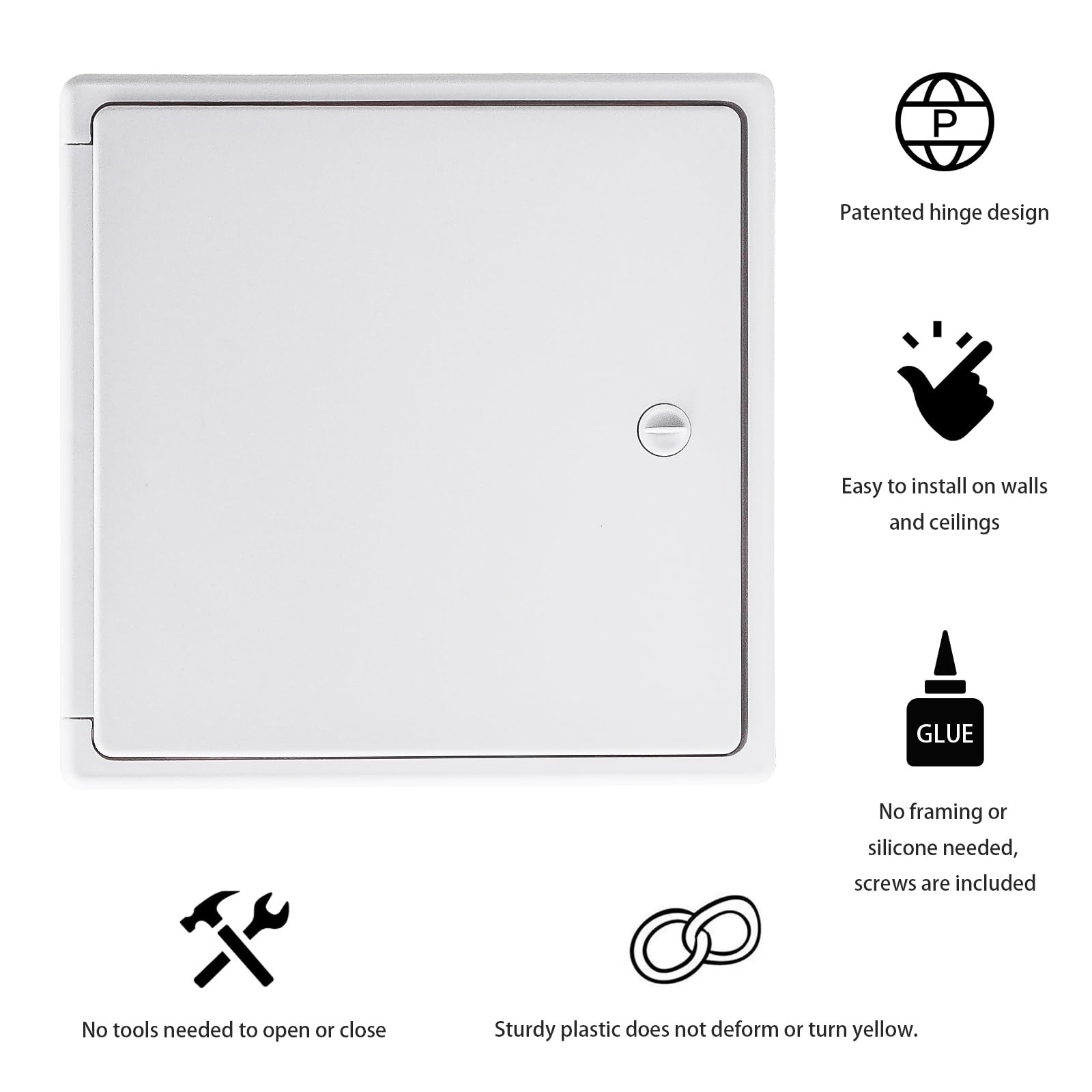 Access Panel 12x16 with Door (Max Service Opening 10x14) Plastic White (Large...