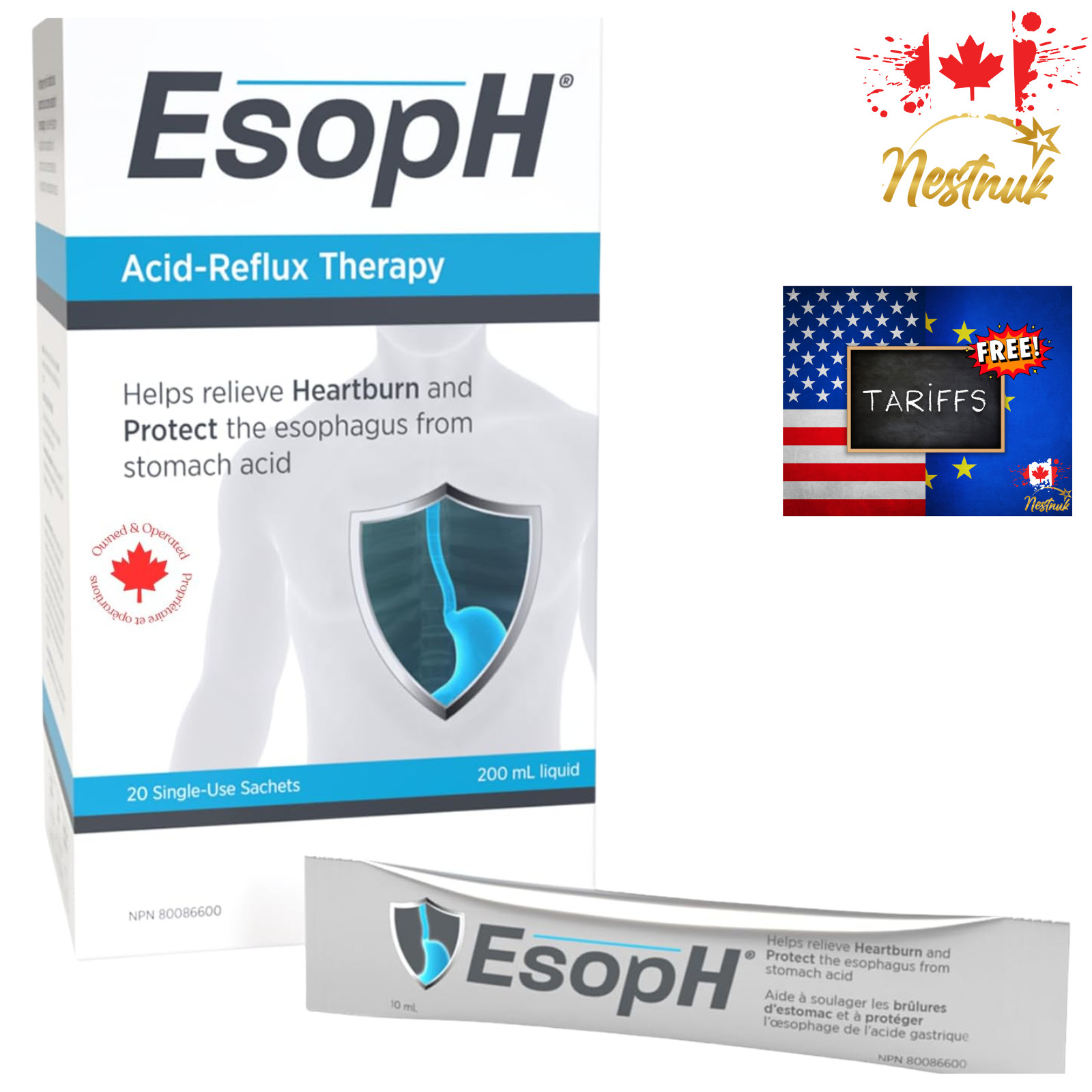 EsopH Liquid Gel Sachets 10 mL × 20 – Single-Dose – Canada Version