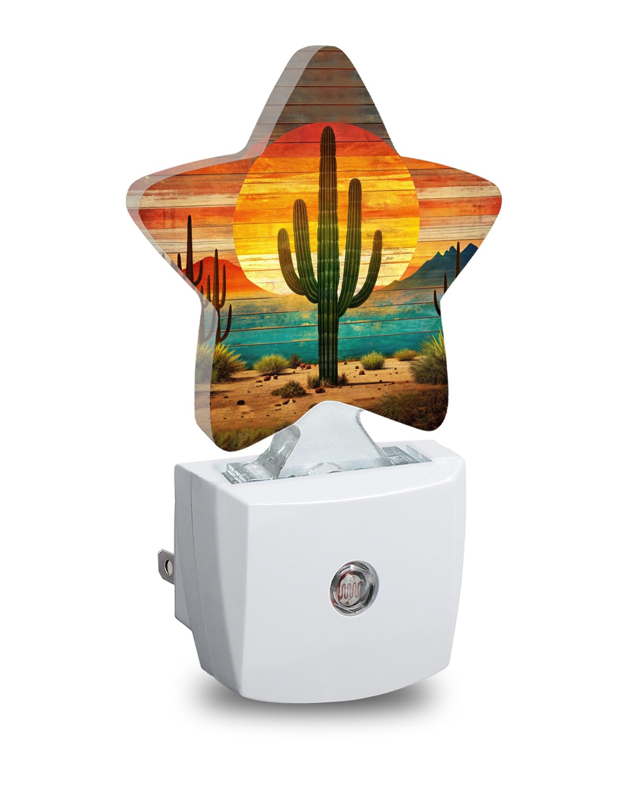 Tropical Cactus Star Night Light Plug in, Decorative Night Light for Kids Roo...