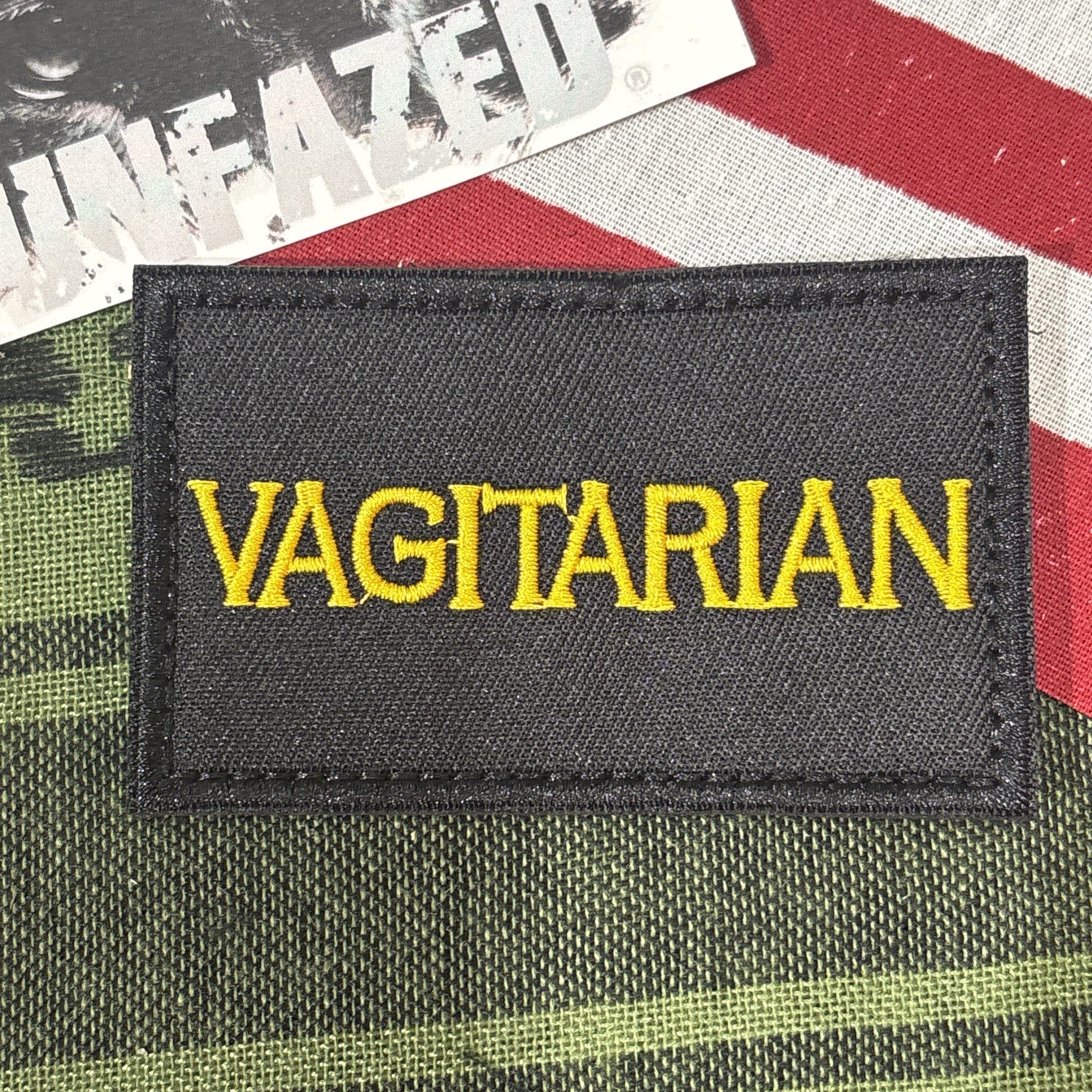 Vagitarian… 2x3”  Hook &loop Funny tactical With Backing