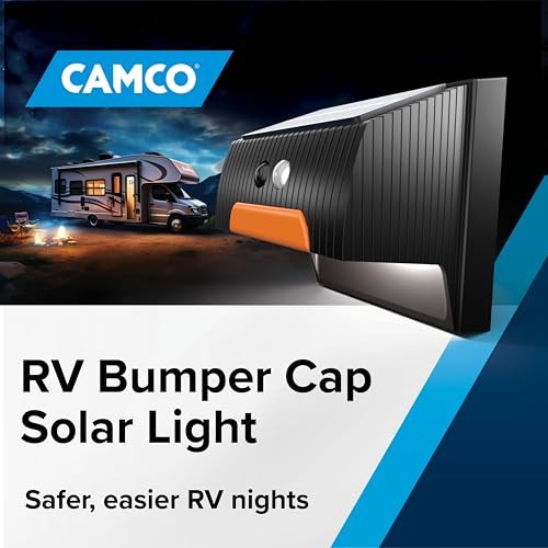 RV Bumper Cap Solar Light — Motion-Activated Lighting – Fits 4" Square RV