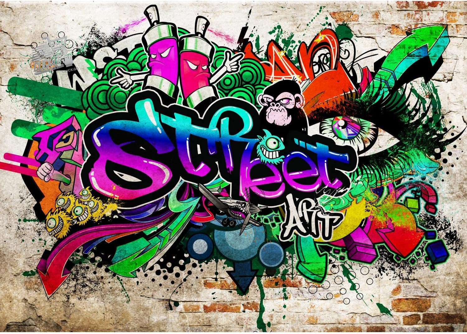 Street Art Graffiti Modern Fleece Living Room Photo Wallpaper Bedroom D