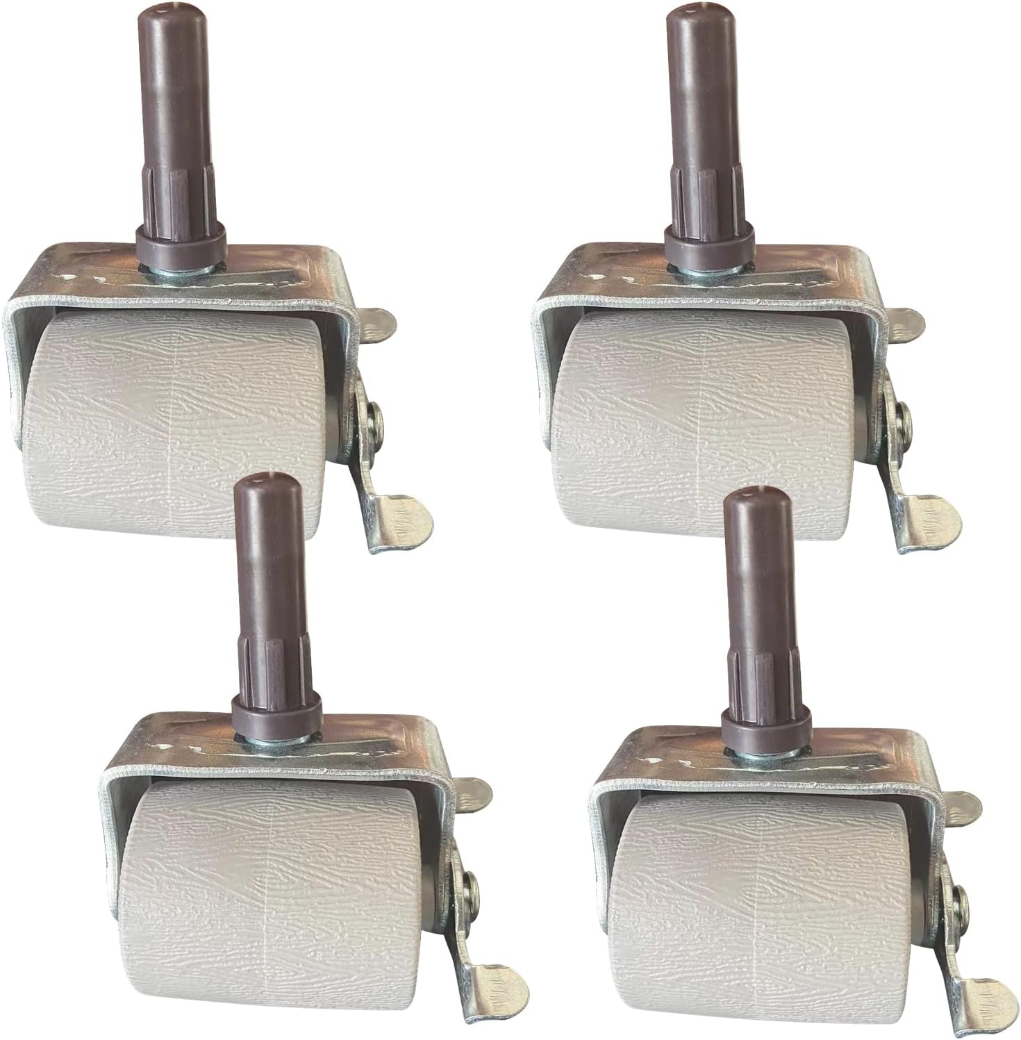 Set of 4 Locking Replacement Bed Frame Wheels, Steel Stem Bed Frame Casters with