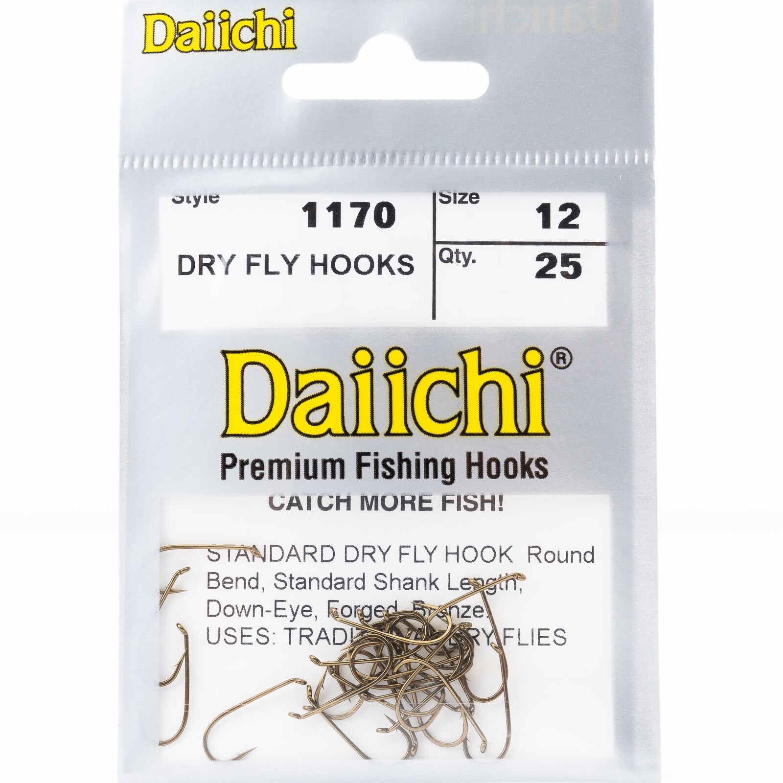 Daiichi 1170 Standard Dry Fly Hooks - Quantity 25 - All Sizes
