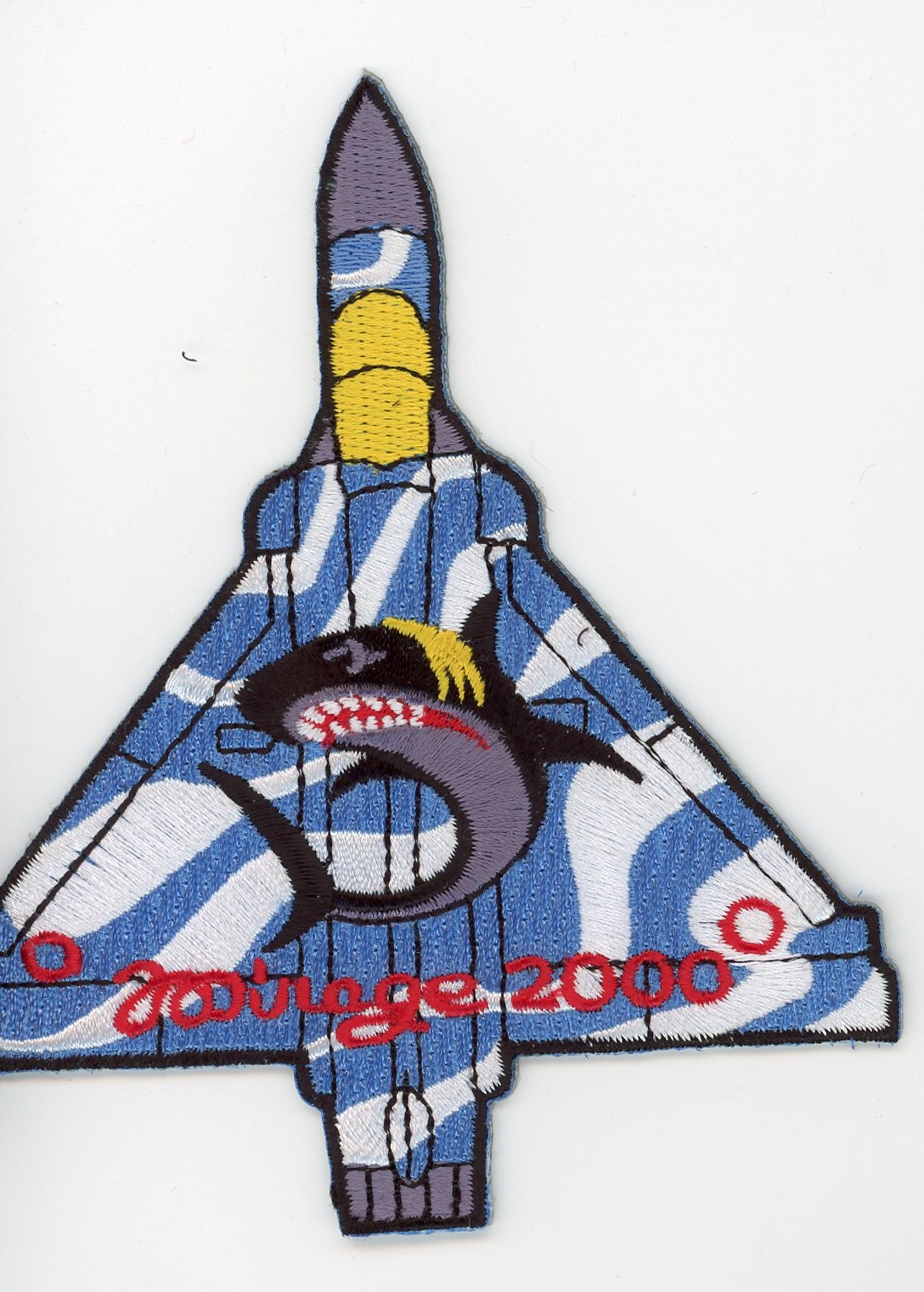 PATCH FRANCE AIR FORCE MIRAGE 2000 SHARK IRON ON PARCHE