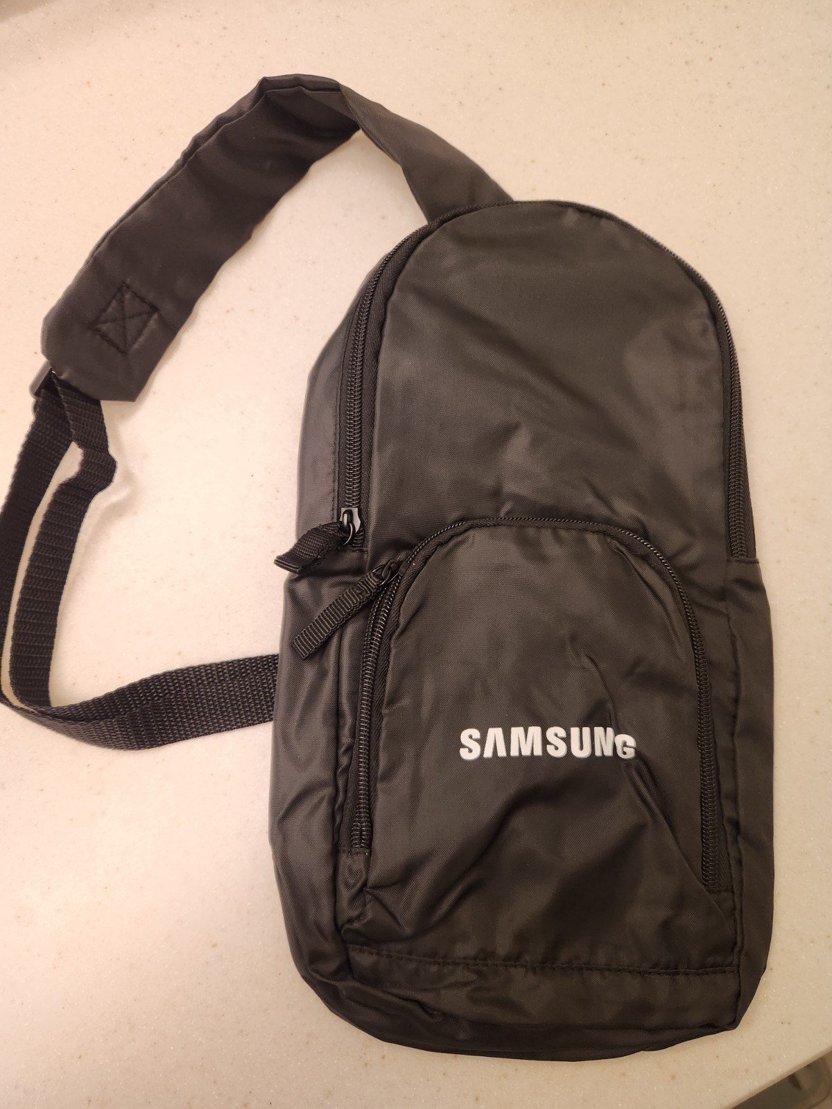 Gemline Crossbody Sling Bag  Black Travel Backpack  Hiking w Samsung Logo NEW!!