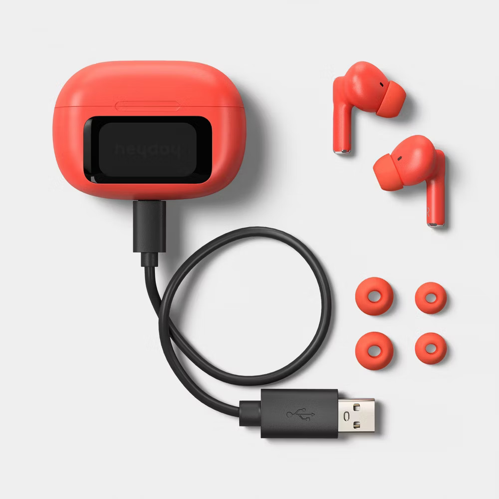 True Wireless Active Noise Cancelling Earbuds with Screen Poppy - heyday