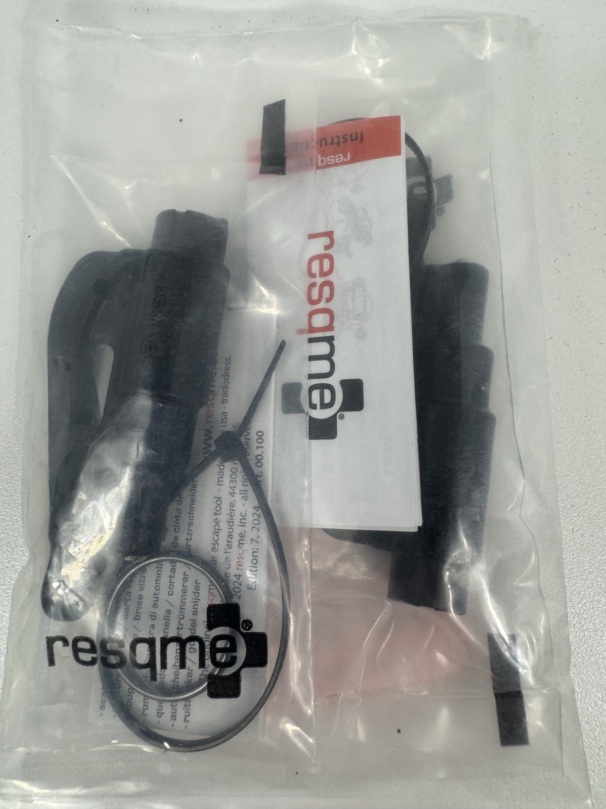 Lot Of (2) Resqme The Original Car Escape Tool, Black Glass Breaker Belt Cutter