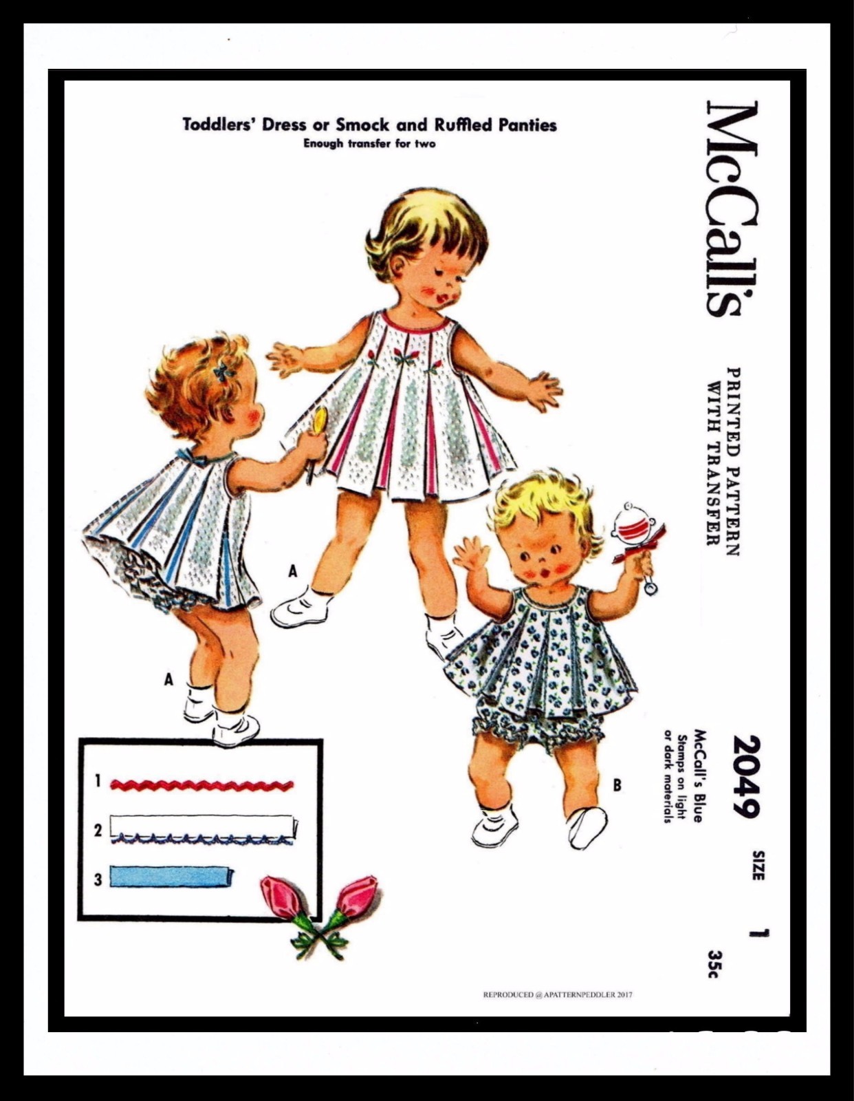 McCall's # 2049 Inverted Pleat Sewing Pattern & Panties Girls BABY u-pick size