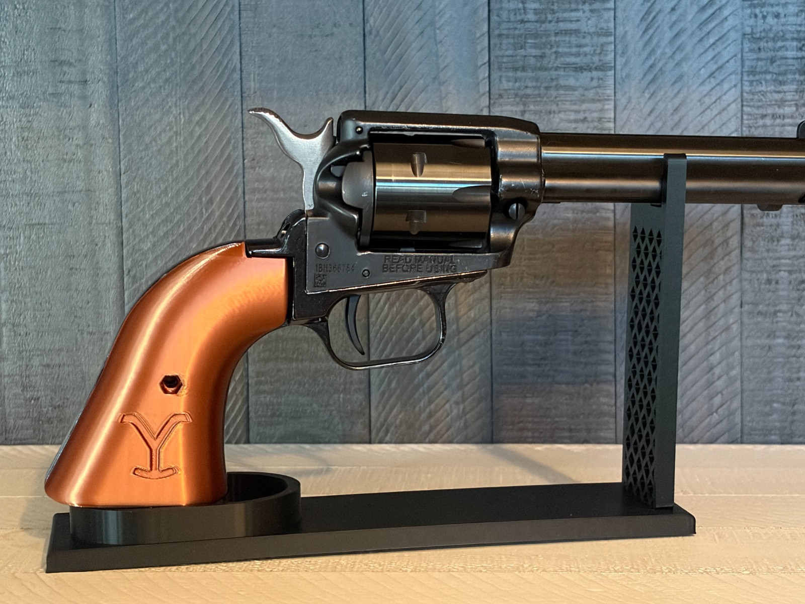 Custom Heritage Rough Rider Grips Yellowstone Themed Copper 22 LR / WMR Revolver