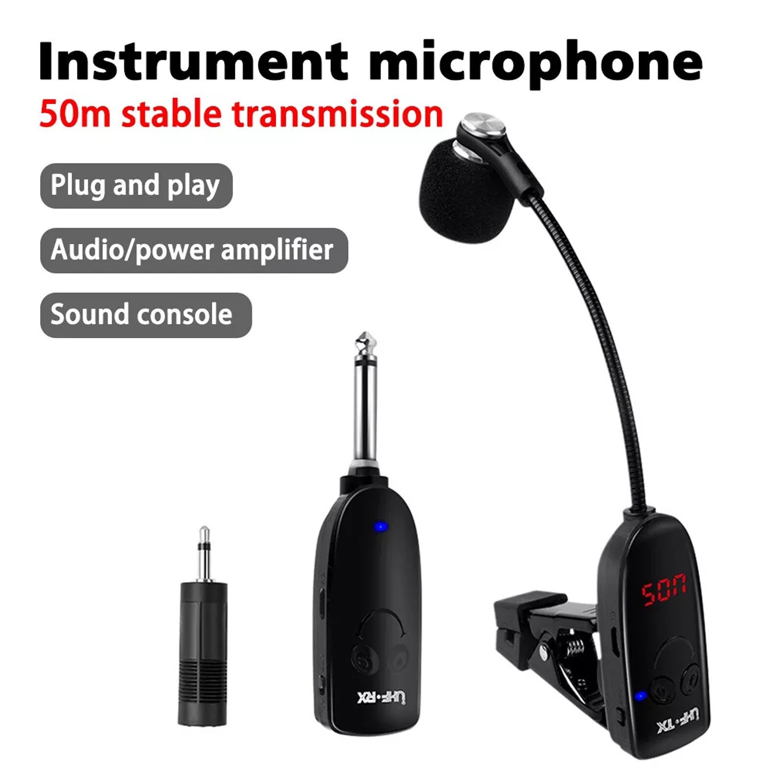 Profession UHF Wireless Instrument Microphone Receiver For Saxophone Trumpet Sax