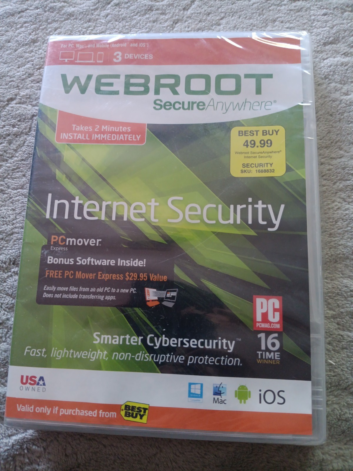 Webroot SecureAnywhere Internet Security 3-Device | NEW Sealed | Key Code