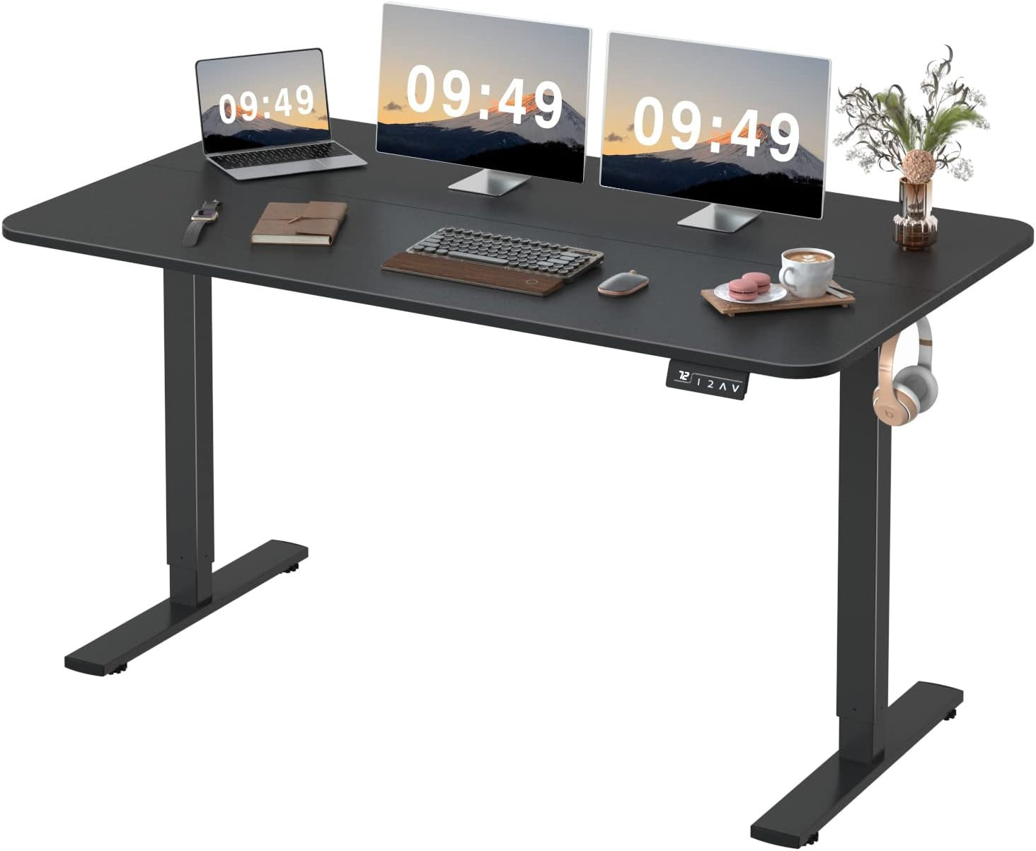 55 X 24 Inches Electric Height Adjustable Standing Desk Large Sit Stand up Desk