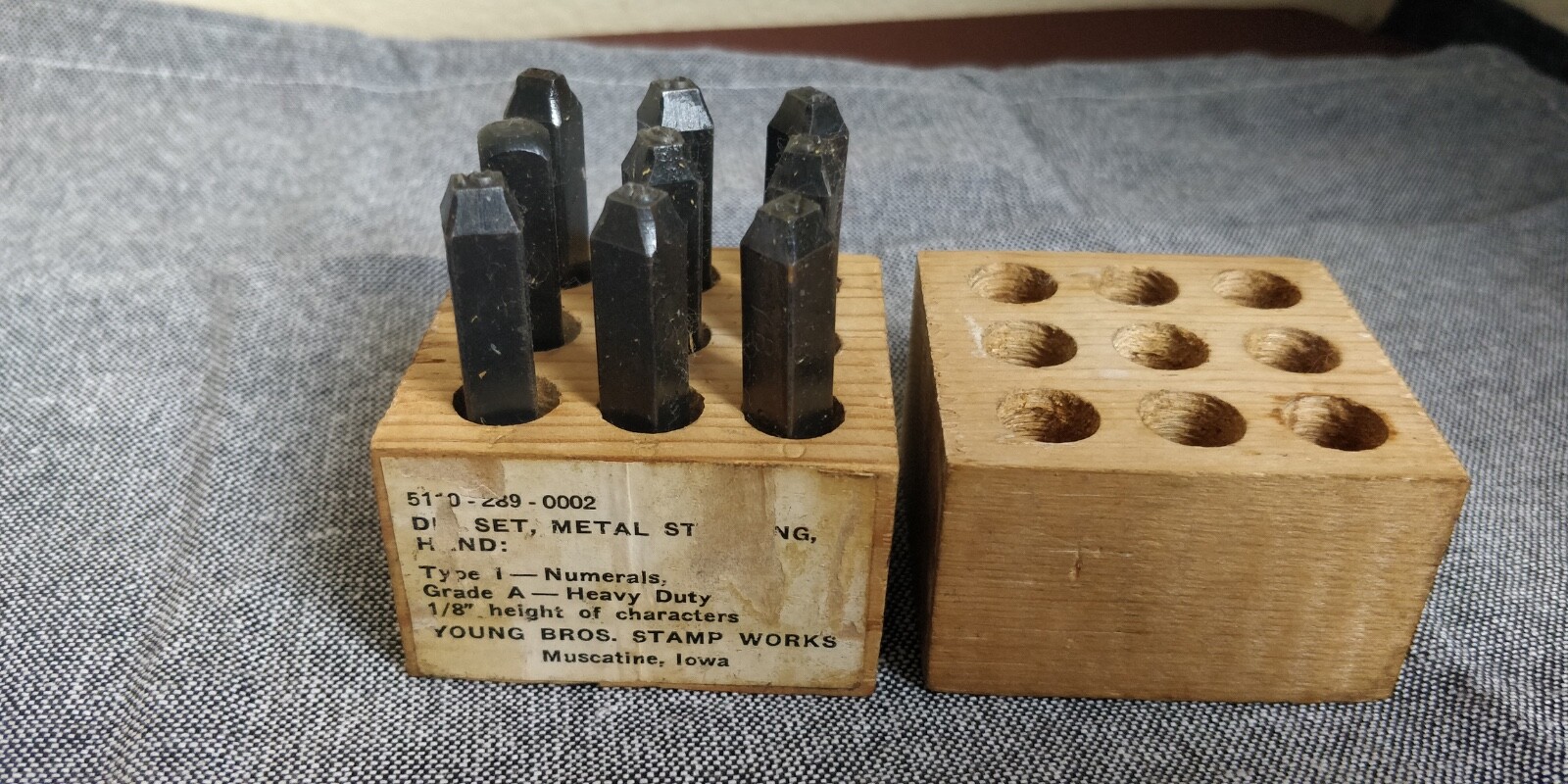 Young Bros 1/8" HEAVY DUTY GRADE A ~ USA Steel Number Stamps NOS? 5110-289-0002