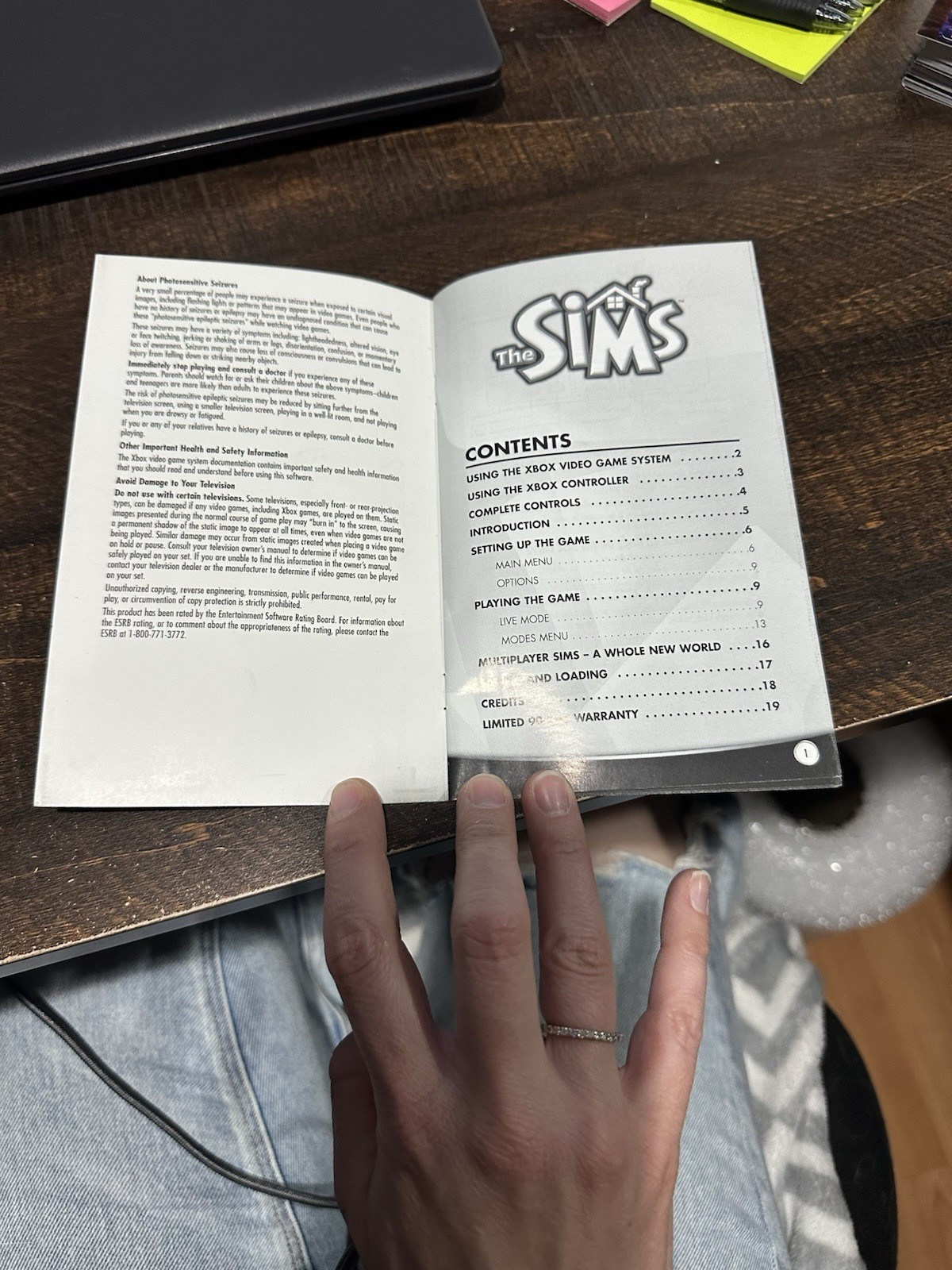 XBOX Manual Only The Sims