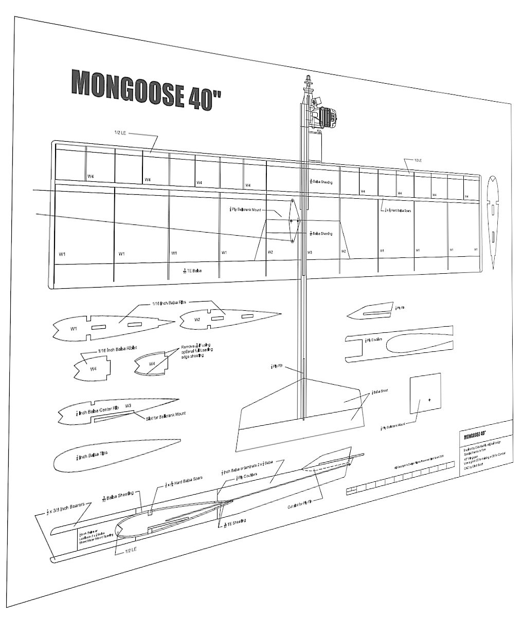 Dick Mathis Mongoose Laser Cut Slow Combat Kit - Control Line Model Airplane