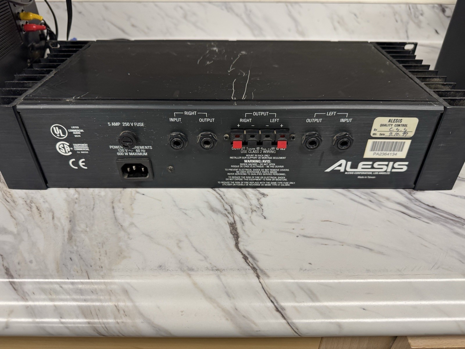 Alesis RA-100 Reference Amplifier Power Amp Works And Sounds Good