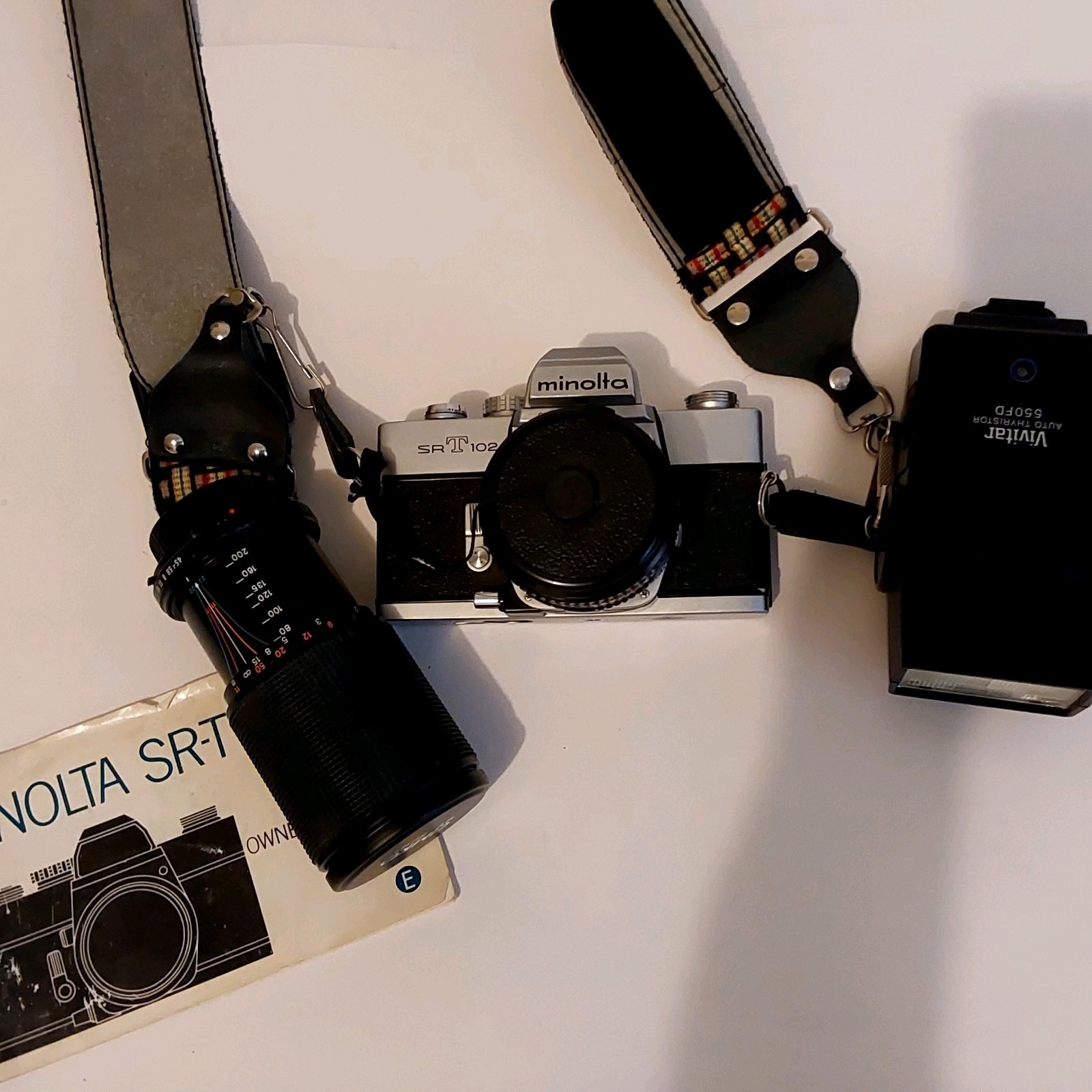 Minolta SR-T 102 Manual Flash Extra Lens. Untested. Sell As Ìs. See Description