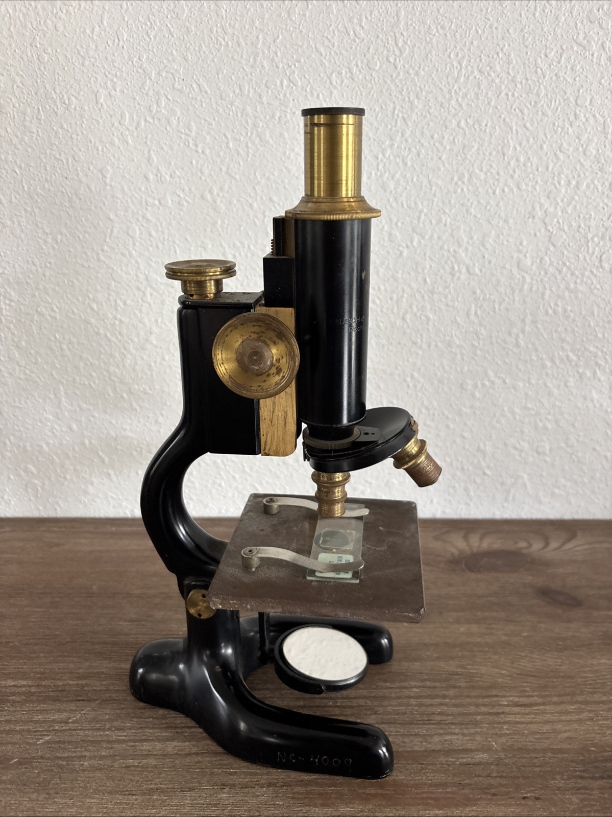 Antique Bausch Lomb Optical Co Compound Microscope Brass