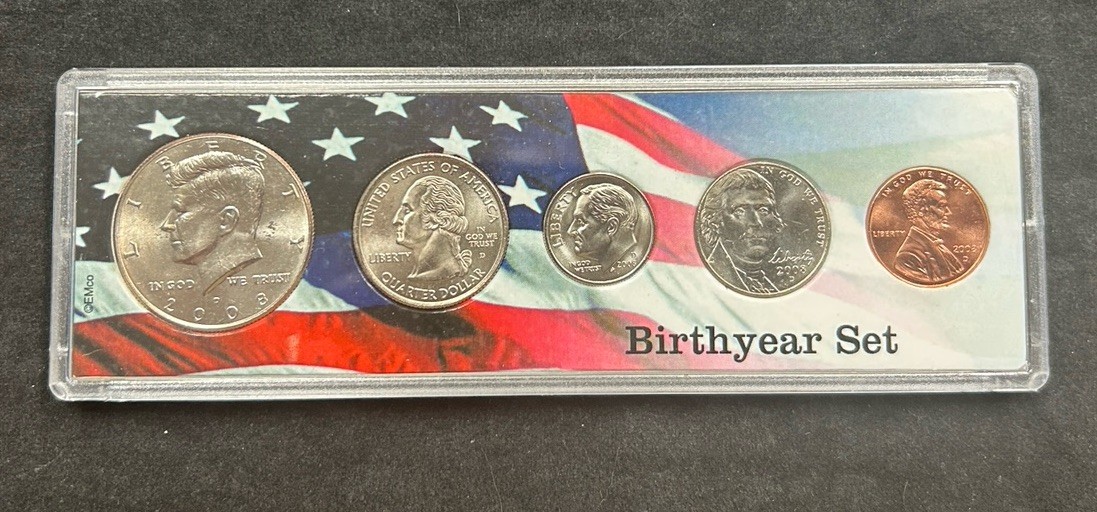 2008 Birth Year Set 5 Bright Uncirculated Coins FREE SHIPPING