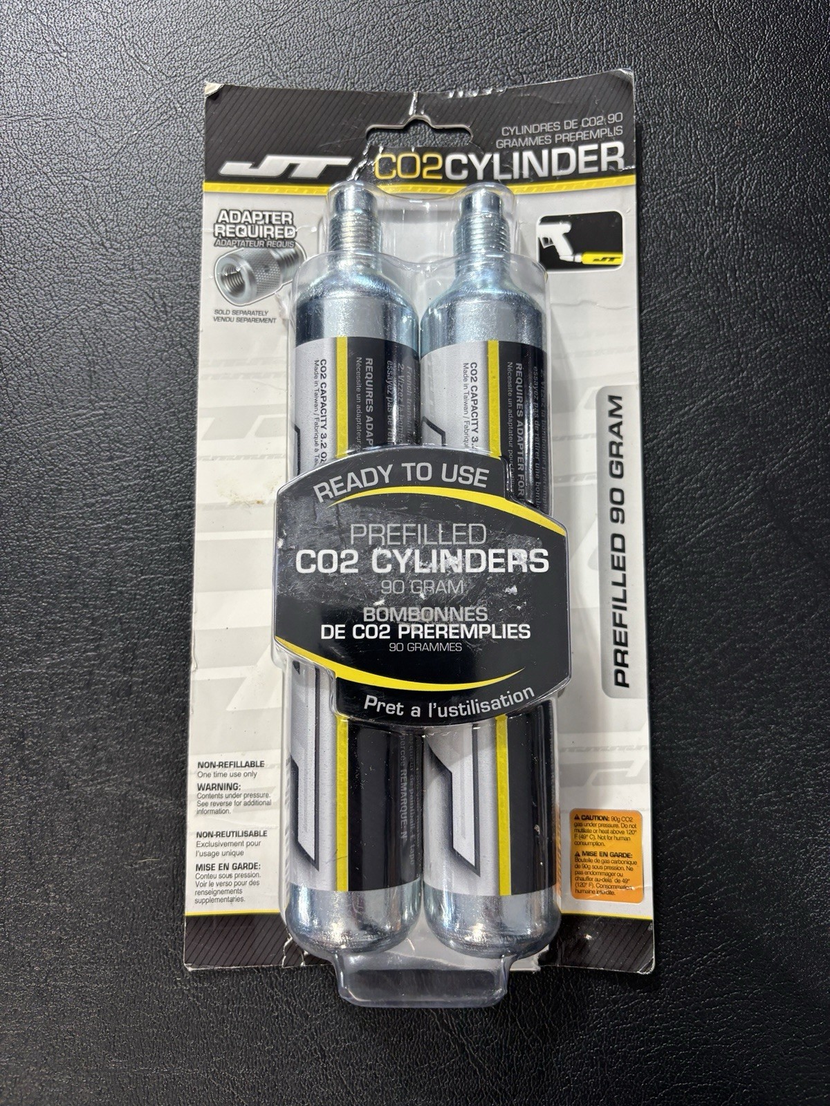 JT 40297 Silver 90 Gram Prefilled CO2 Cylinders For Paintball 2 Pack