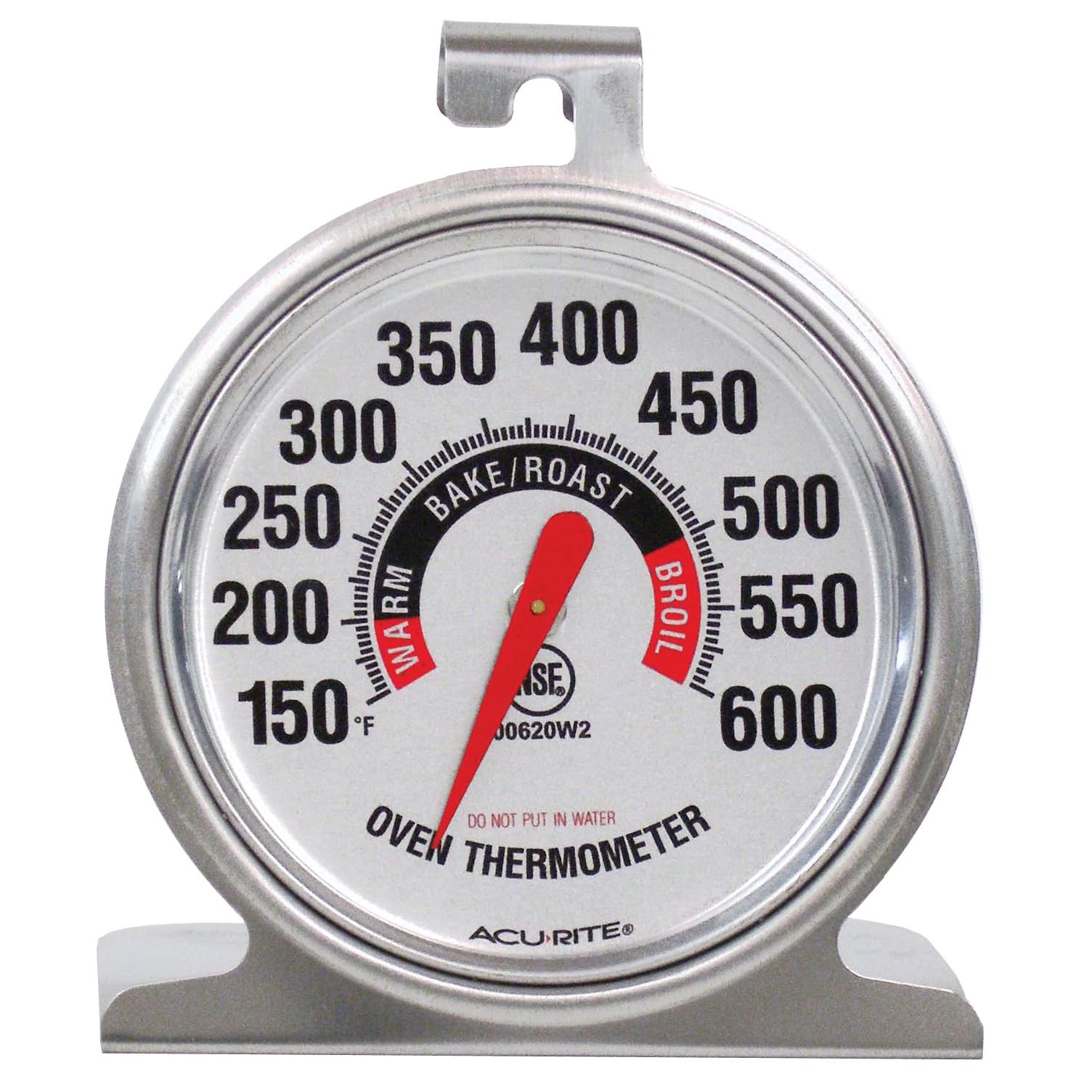 AcuRite 00620A2 Stainless Steel Oven Thermometer (150°F to 600°F) 1, Silver