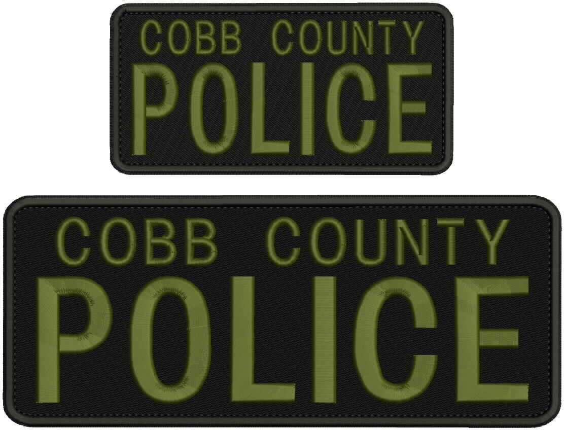 COBB C POLICE EMBROIDERY PATCH 4X10 AND 3X6 HOOK ON BACK OD LETTERS