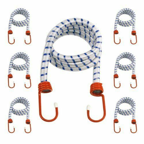 Heavy Duty Elastic Tie Downs 96" Bungee Cord Movings Straps (Bag Of 6)