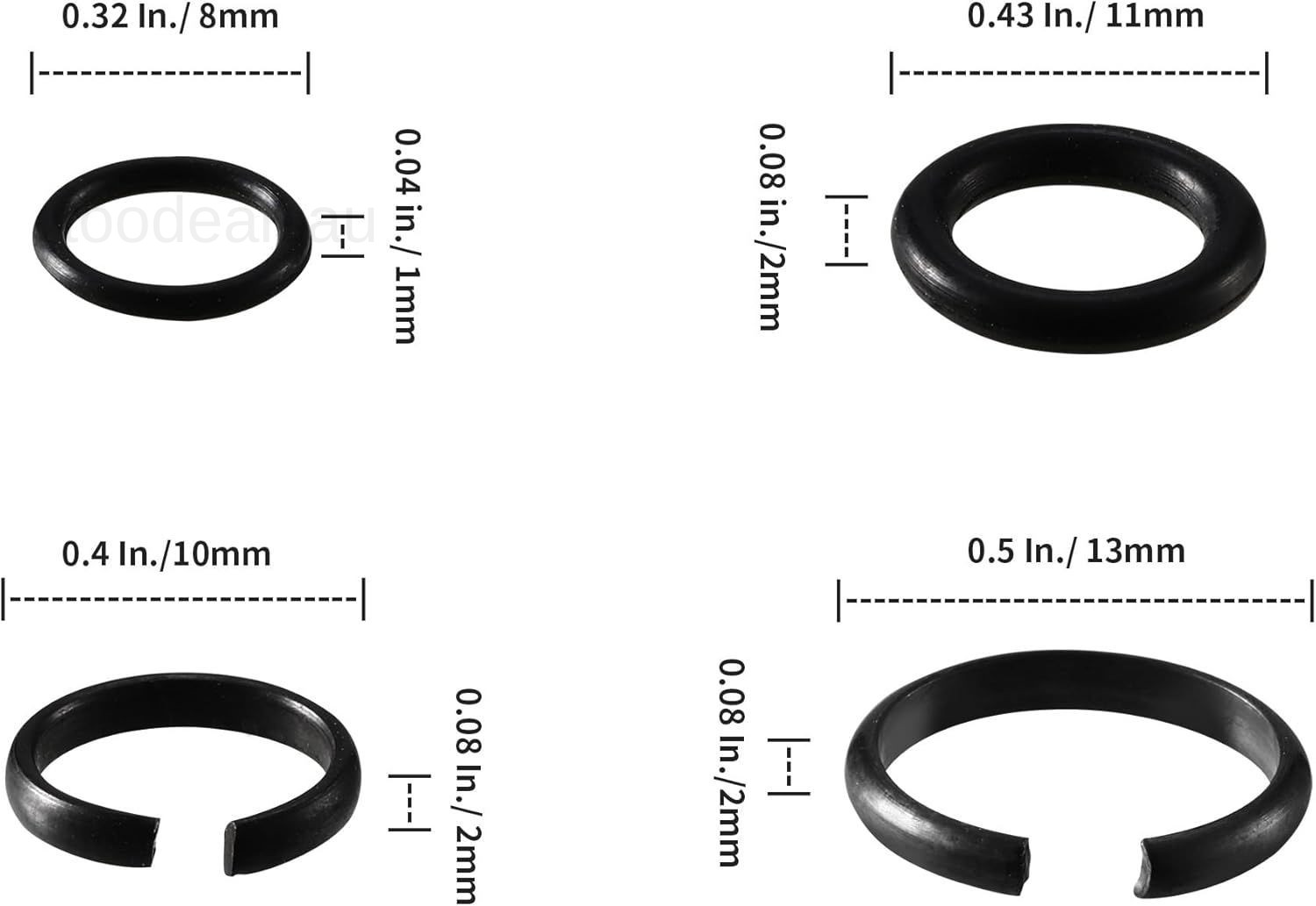 5-Pack 1/2" and 3/8" Impact Retaining Ring Clip With O-Ring for Milwaukee