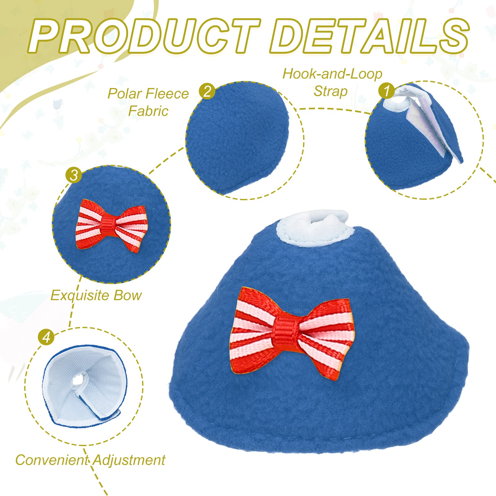 Bird Collars Bird Cone Collar Protective Cones Blue XS 3Pcs