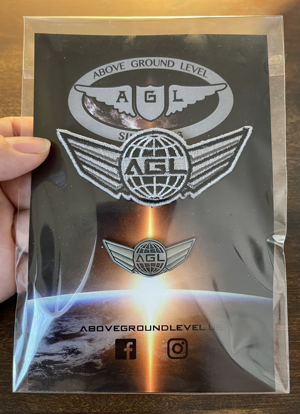 Astral Wings Enamel Pin & Embroidered Patch Set, Above Ground Level Morale Patch