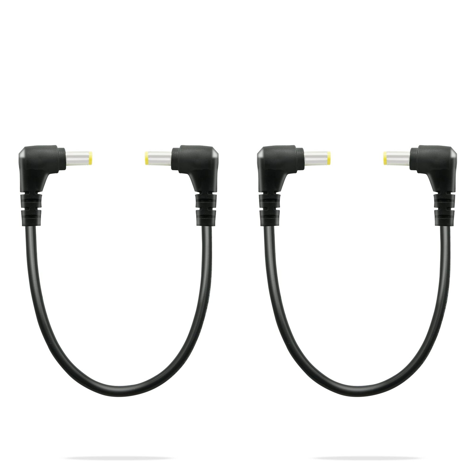 GINTOOYUN 2 PCS DC 5.5MM x 2.5MM 90 Degree Male to Male Plug Cable, 18AWG Rig...