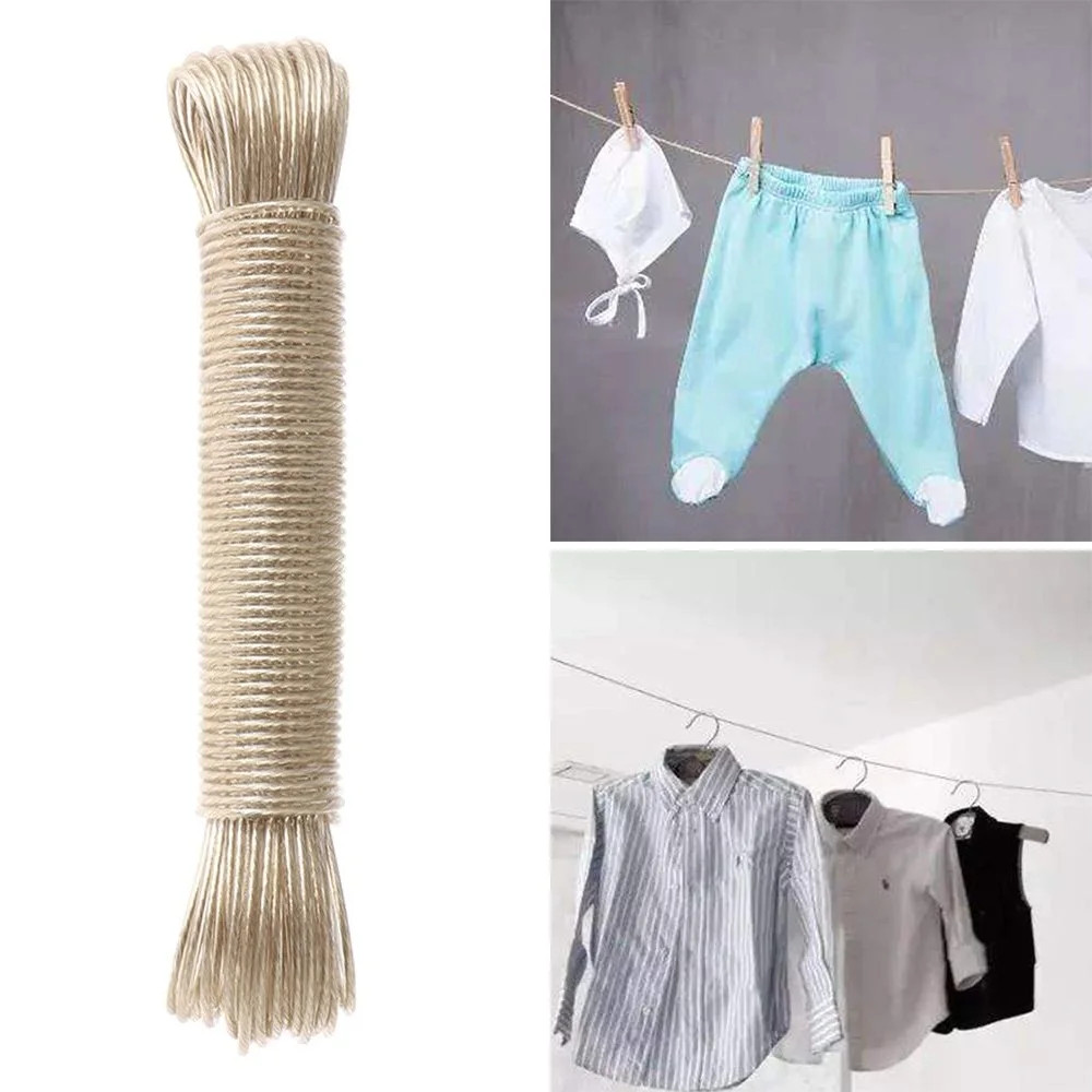 1PC 20M X 2Mm Heavy Duty Extra Strong Steel Core Washing Line Clothes Line Laund