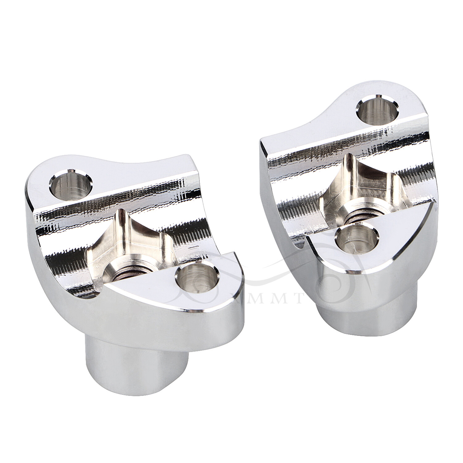 2" Tall Chrome Handlebar Risers Bottom For Harley Dyna Super Wide Glide FXDWG