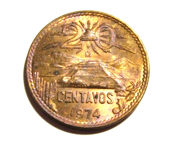 1974 Mexico 20 Centavos unc Coin
