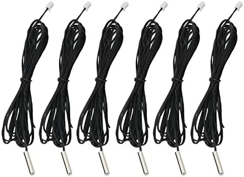 6pcs 10K Temperature Sensor Probe 1M NTC3950 Thermistor Stainless Steel Temp Sen